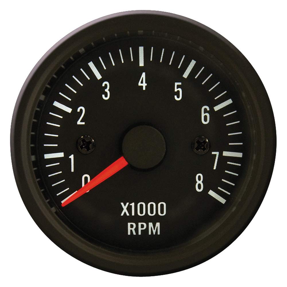 AUTO-STYLE Performance Instrument Black Tachometer >8000rpm 2/3/4/5/6/8 cyl. 52mm
