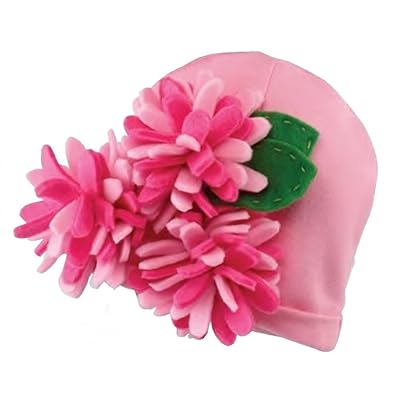 Buy Baby-girls Pink Knit Cap with Felt Flower at Ubuy Kuwait