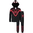 Marvel Spider-Man, Miles Morales, & Venom Boys Zip Up Hooded Sweatshirt and Pants Set for Toddlers and Big Kids – Black/Red