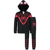 Marvel Spider-Man, Miles Morales, & Venom Boys Zip Up Hooded Sweatshirt and Pants Set for Toddlers and Big Kids – Black/Red