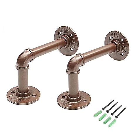 king do way 2Pcs Retro DIY Wandregal Stütze Badregal Stütze Thema Shop Regale Regalträger warehalter, 12 x 17cm,Braun (Ohne B
