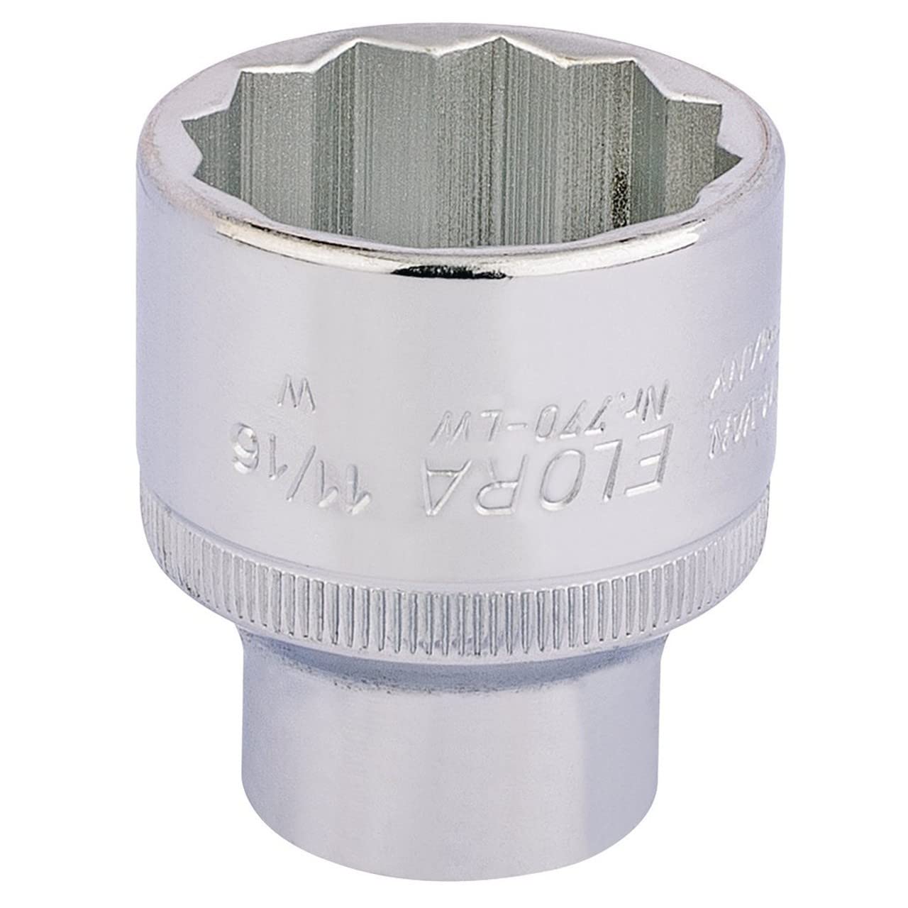 Draper 24880 Elora Bi-Hexagon Socket, 1/2" Square Drive, 11/16" BSW, Blue