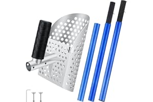 GMGSJ Heavy Duty Sand Scoop for Metal Detecting - Beach Screen Treasure Hunts, Sand Shovels, Metal Detector Detection Accessories, and Digging Tools (Metal Detecting Sand Scoop)
