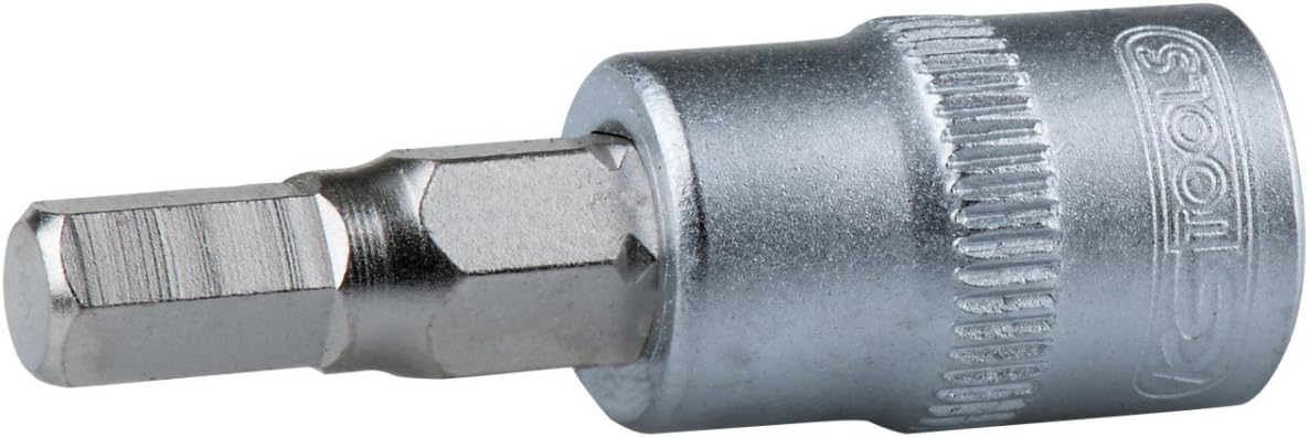 KS Tools 922.3954 Ultimate Hexagonal Screwdriver Socket 3/8 x 50 mm - 3 mm, Chrome Satiné