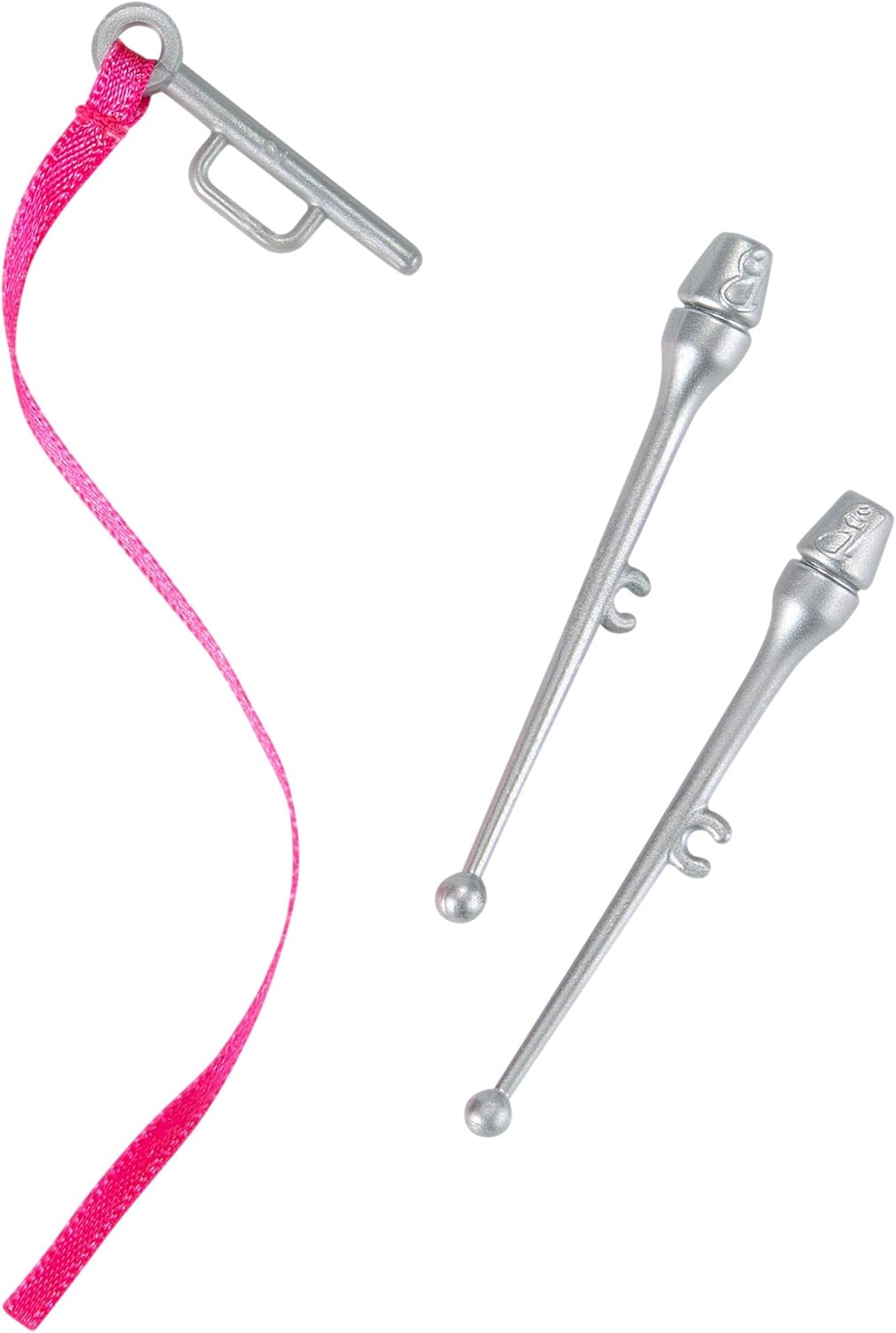 Barbie Rhythmic Gymnast Blonde Doll (12-in/30.40-cm) with Colorful Metallic Leotard, 2 Clubs & Ribbon Accessory - Image 5