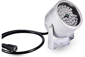 ASHATA IR Illuminator, 48 LEDs Night Vision IR Infrared Light for Security Camera CCTV and IP Camera, 60 Degree Wide Angle, Waterproof, Illuminating Distance of 16 to 66ft, Auto Light on Sensor