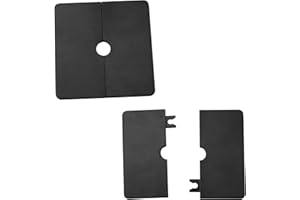 bociloy Wall Split Flange 12mm/0.47"Diameter, ABS Square Self-Adhesive Escutcheon Plate, Wall Hole Decoration Cover, Water Pipe Plate Cover, Black, 2PCS