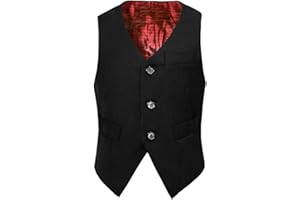 Visaccy 3 Buttons Boys Girls Fully Lined Formal Suit Vest