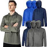 3PC or 6PC Men’s UPF 50+ Sun Protection Lightweight Long Sleeve Hoodie, Quick-Dry SPF UV Shirt for Outdoor Active Wear