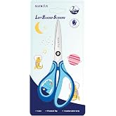 SLEMOON 7" Real Left Handed Student Scissors for Age 8~12, Blue | Premium Stainless Steel Blades,Ergonomic Semi-Soft ABS Rubber Grip, Suitable for School, Office and Family Daily Use