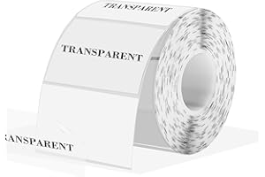 STARLIBOO 3x2 Inch Transparent Thermal Labels Stickers, Self-Adhesive Clear Waterproof Direct Thermal Label Stickers for Packaging, Shipping, Barcode, Address