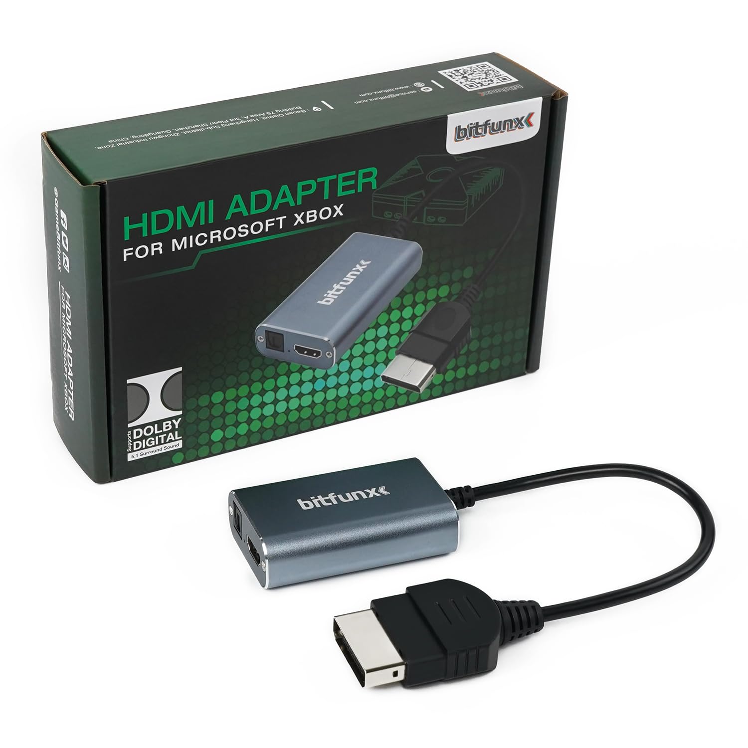 Original Xbox to HDMI™ Adapter - Supports Full Dolby Digital 5.1 Surround Sound via Optical Port, Plug & Play Video Game Adapter with TOSLINK Audio Support, HD Link Cable for Original Xbox Console