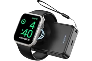 LVFAN Portable Charger for Apple Watch, 4000mAh iWatch Charger Power Bank Wireless Battery Pack Magnetic Travel Smart Watch Charger for Apple Watch Series 9 8 7 6 5 4 3 2 1 SE Ultra 2 Ultra (Black)