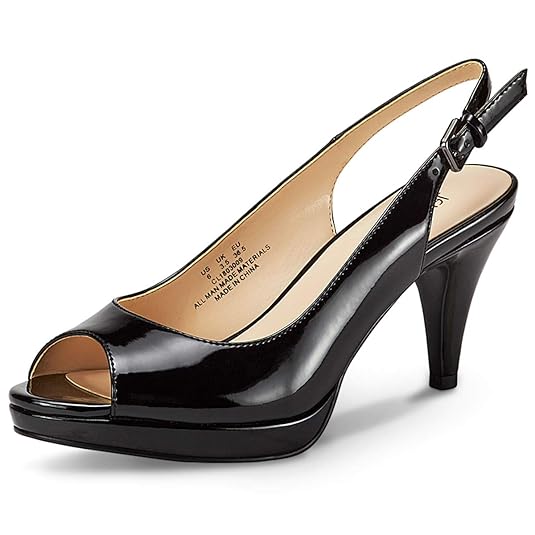 JENN ARDOR Frauen Spitzschuh Kitten Heels Slingback Lackkleid Pumps Zählen Schuhe