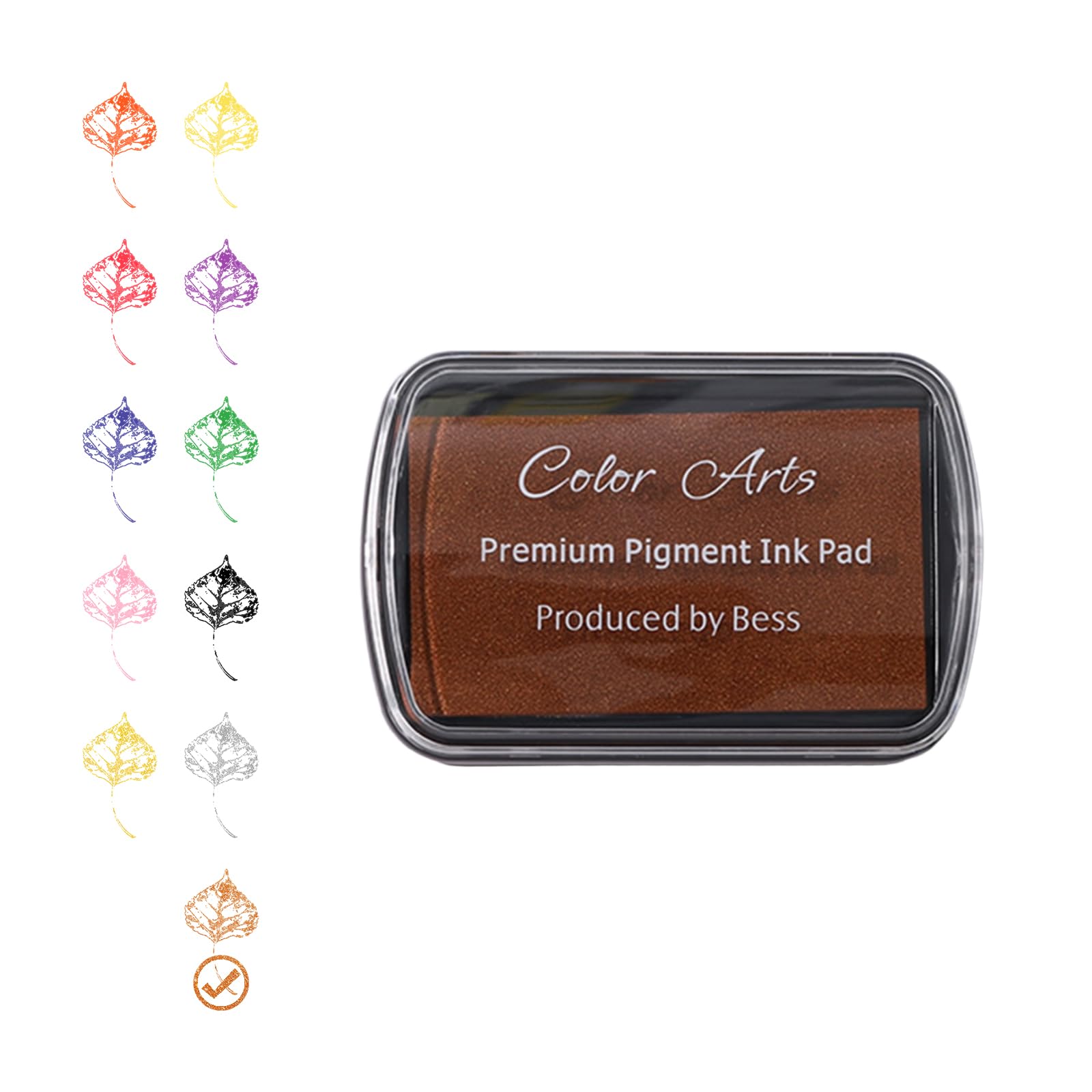 Desuibao Ink Pad for Stamps, Stamp Pads for Rubber Stamps, Washable Craft Ink Pad for Stamping, Permanent Fabric Ink Pad for Fingerprint, Card Making, Scrapbook, Paper, Wood (Brown)