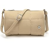 WESTBRONCO Small Puffer Crossbody Bags for Women Mini Barrel Bag Cute Bucket Bag with 2 Side Pocket Nylon