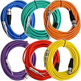 Seismic Audio - SATRXL-F25BGORYP - 6 Pack of 25 Ft XLR Female to 1/4" TRS Patch Cable Snake Cords Balanced - Multiple Colors