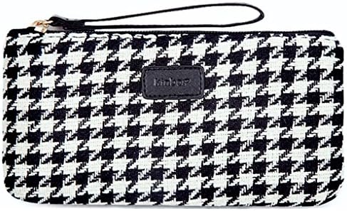 Lucky Cion Plaid Pen Pouch Bag Pencil Pocket Cion Case Black 54 Phone Pouch