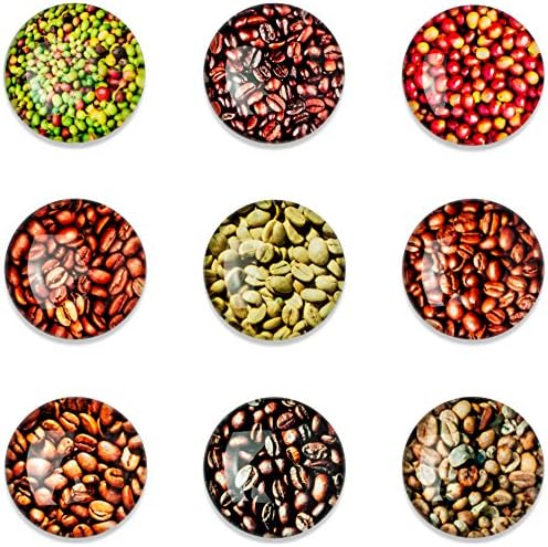Magnetitos - Set of 9 Magnets - Coffee Beans - For Refrigerator, Whiteboard, Charts, Chores List, To Do List, Fridge, Lockers