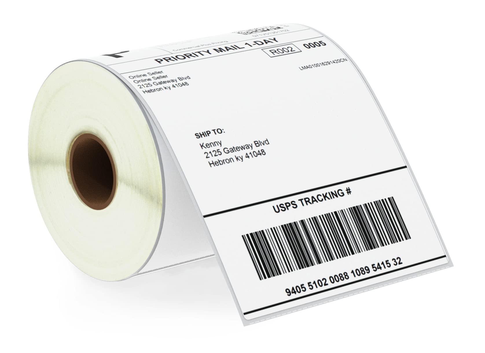 BETCKEY - 102 mm x 152 mm (4 in x 6 in) Perforated Empty Thermal Transport Label Compatible with Zebra and Other Printers [1 Roll / 250 Labels]