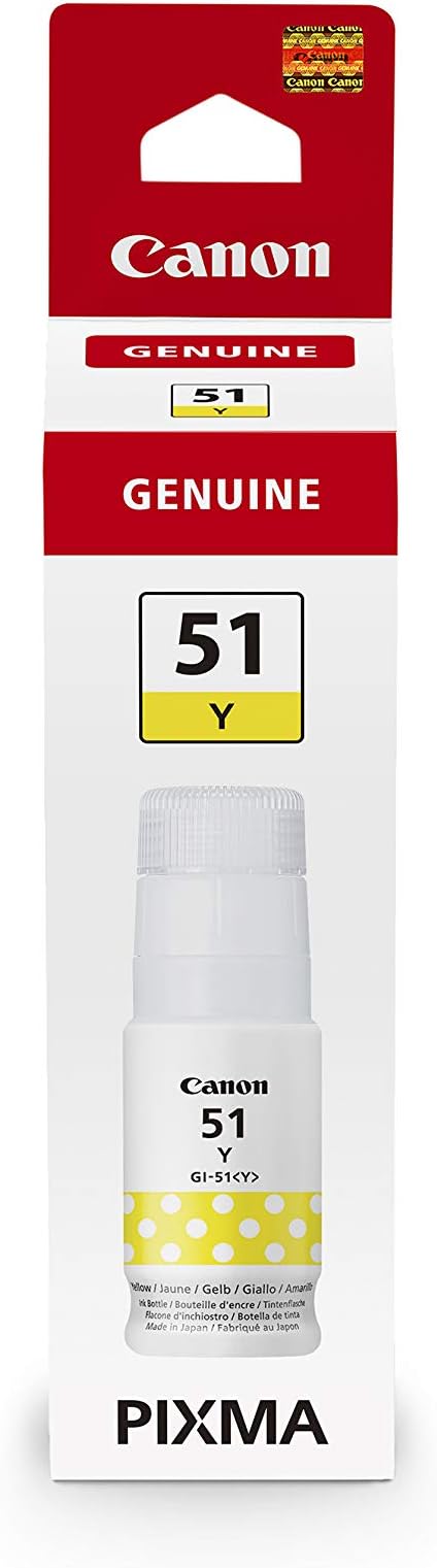 Canon GI-51 Yellow Ink Bottle 70ml for PIXMA G Series Printers - High Yield