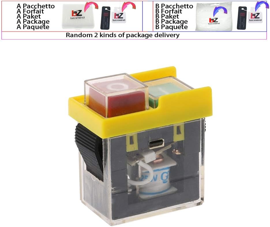 AC 250V 6A Waterproof Pushbutton Machine Saw Cutter Drill On Off Switches Control Box Switches Electromagnetic Switch KJD6 5e4