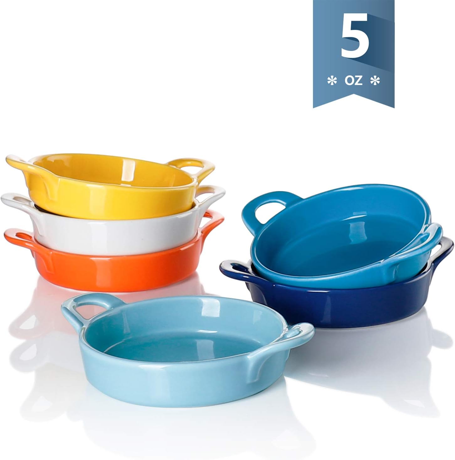 Sweese 507.002 Porcelain Ramekins, 5 Ounce Ramekins for