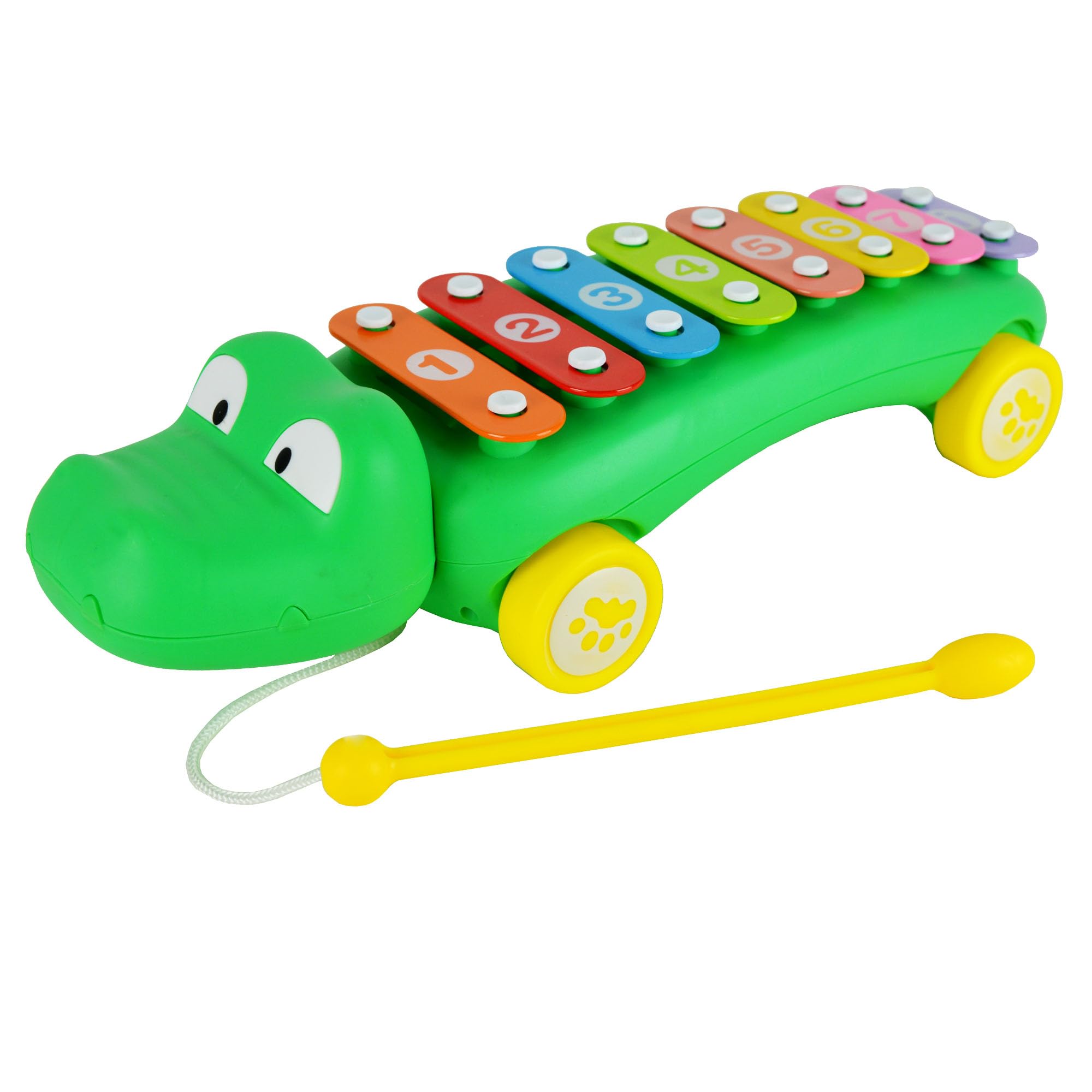 Little Star Crocodile Pull Along Xylophone, Engaging Colourful Walk Along Alligator for Interactive Musical Development