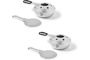 Starfrit Set of 2 Stainless Steel Fondue Adjustable Safety Burner - Stainless Steel