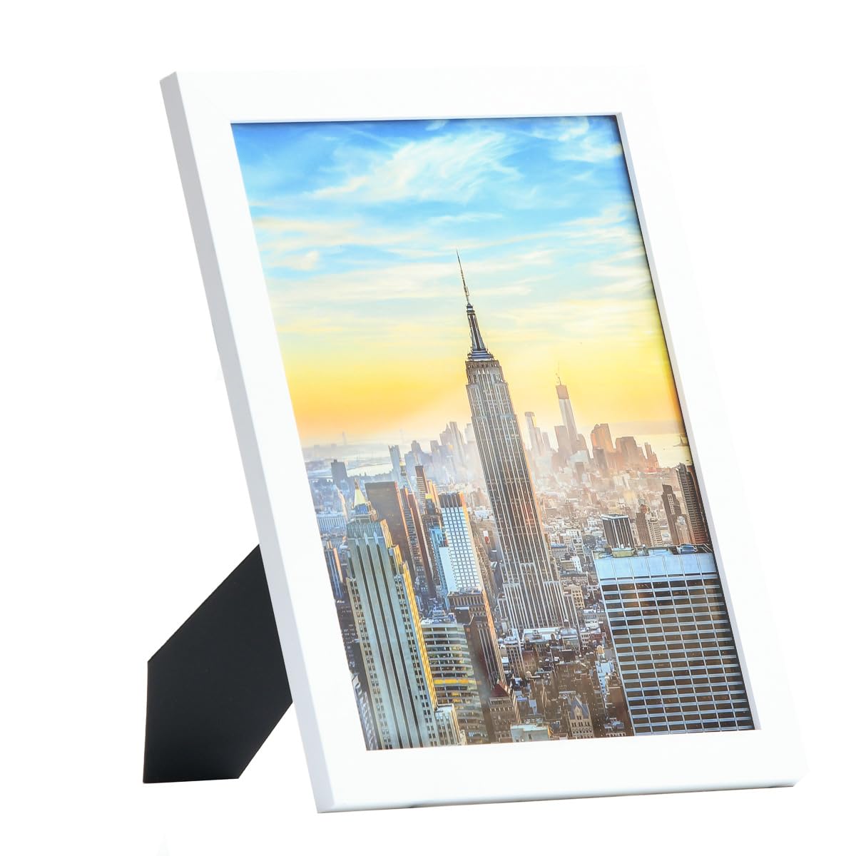Photo 1 of Frame Amo 10x13 White Modern Picture Frame, 1 inch Border, Glass Front, for Wall or Table