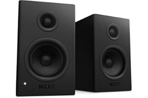 NZXT Relay PC Gaming Desktop Speakers - AP-SPKB2-US - Bookshelf-Style Design - 80 Watts - High Dynamic Range - Silk Dome Tweeters - Glass Fiber Woofers - Black