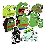YGMONER 8 Pcs Sad Pepe The Frog Decals Set for Snowboard Luggage Laptop Stickers