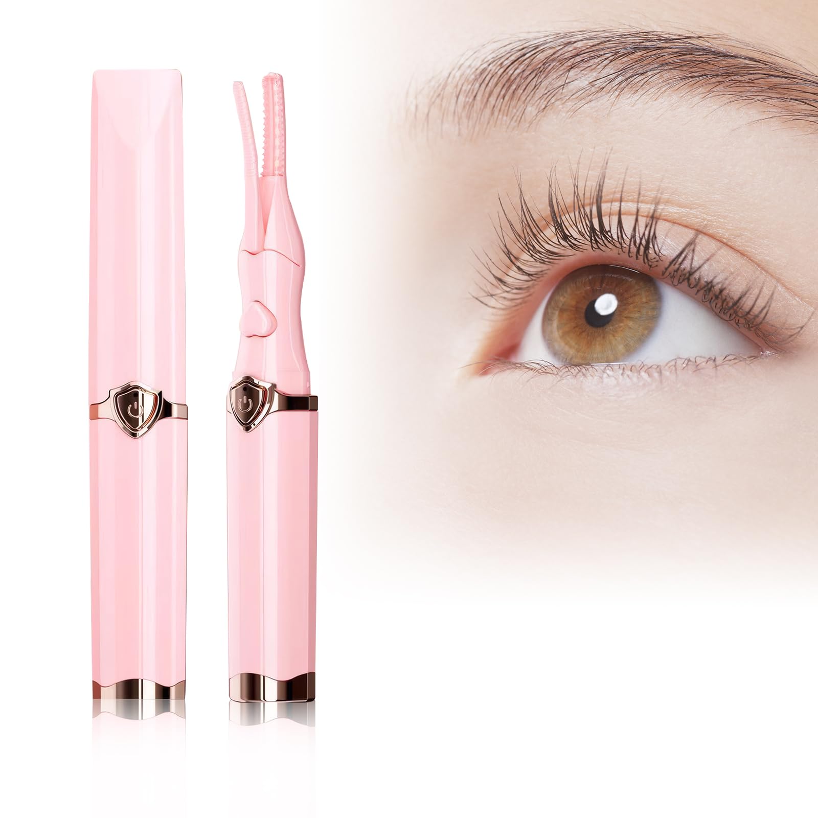 Heated Eyelash Curler,Electric Lash Curler,Portable USB Rechargeable Heated Eyelash Curler,with 3 Temperature Settings,for Girls Women Eyelash Lift Eyelash Curler Heated