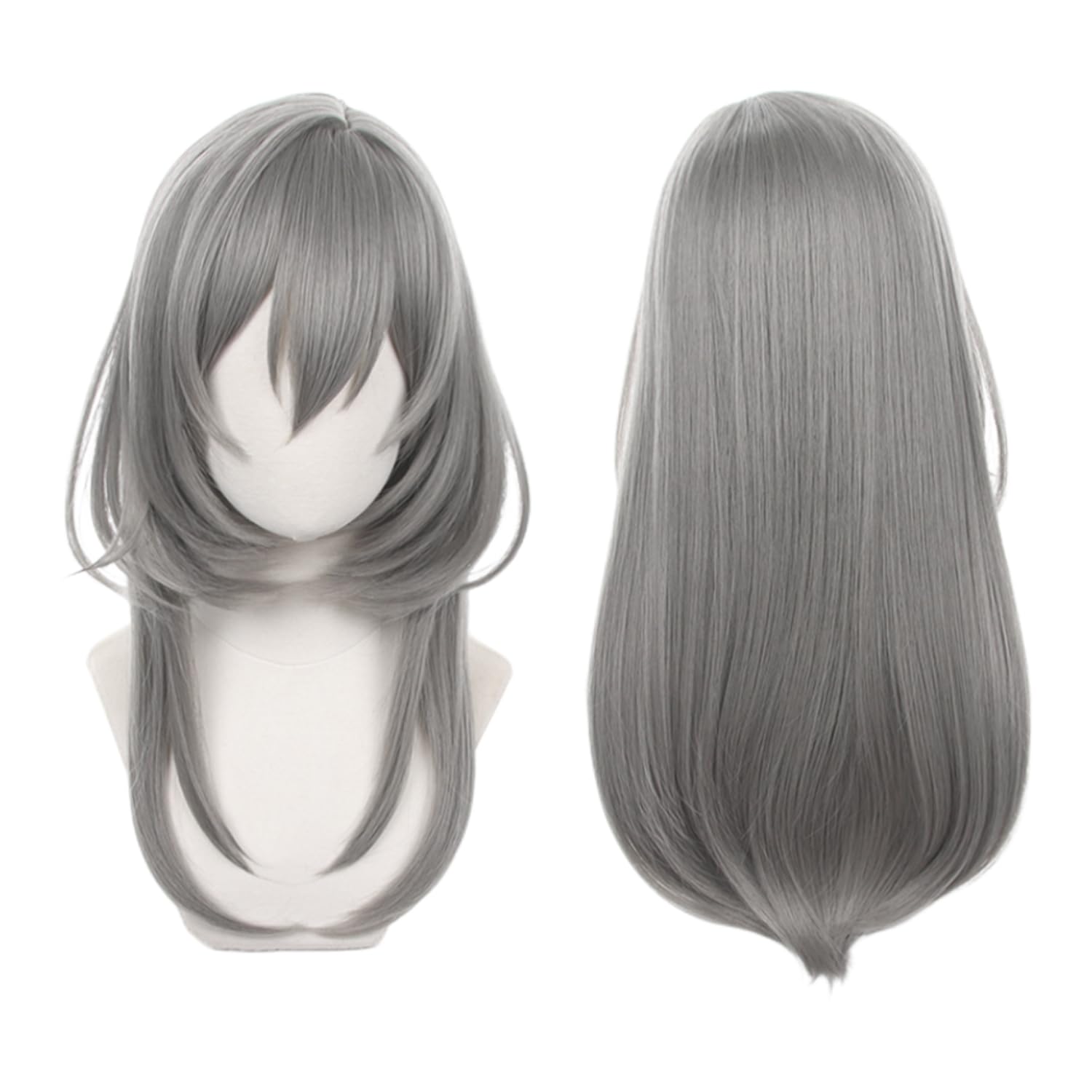 Grey Long Straight Heat Resistant Synthetic Long Hair for Women Halloween Cos Anime Party Comic Con Replacement Wigs โ image 1