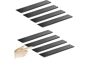 CUGUORDS Hidden Granite Countertop Support Brackets 8 Pack 16" L x 2.5" W,3/8" Thick Heavy Duty Counter top Brackets,Flat Black Wall Mount Support Countertop Overhang Support for Quartz, Wood, Concrete,Island