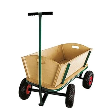 Bollerwagen Aus Holz Mit Gummireifen Amazon De Garten