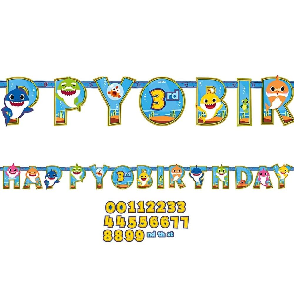 Photo 1 of Baby Shark Happy Birthday Jumbo Add An Age Banner - 10.5' x 10" (Pack Of 1) - Multicolor Party Decoration - Great For Themed Parties & Events