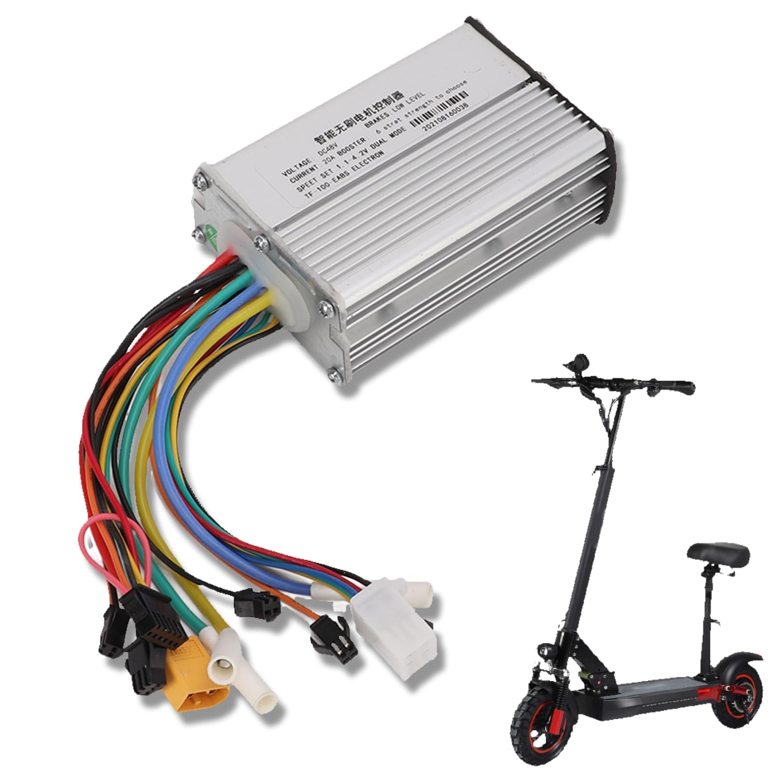 Electric Scooter Controller, Intelligent Brushless Motor Controller 48V 20a 2 Wheeled Brushless Motor Controller Replacement for KUGO M4 2 Wheeled Electric Scooter