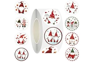 Christmas Stickers Self-Adhesive Gift Tags PVC Gift Wrap Seals Decals Party Decorations (500pcs)