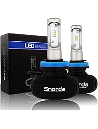 H11 /H8/ H9 LED Headlight Bulbs, Snorda All-in-One LED Headlights 6500K 8000LM 50W IP68 Waterproof LED Headlight Bulb with Super Bright CSP Chips - 3 Year Warranty