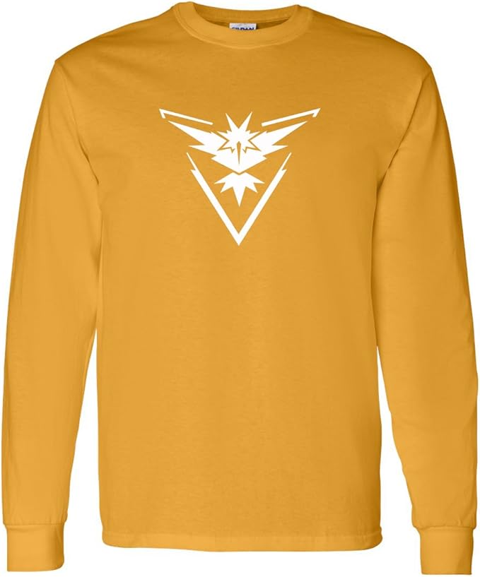 Amazon Pokemon Goジムチームinstinctイエローメンズ長袖tシャツトップ Us サイズ 3l カラー ゴールド Tシャツ カットソー 通販