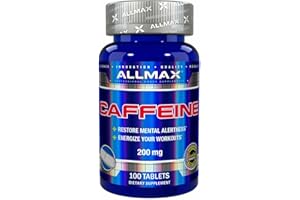ALLMAX Nutrition Caffeine Pills, Sustained Energy & Pre - Workout Mental Focus, Fast Absorbing & Vegan, 200 mg, 100 Tablets