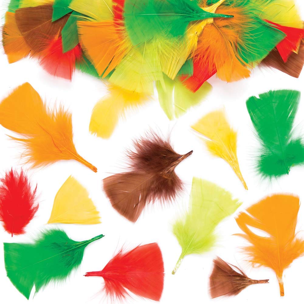 BAKER ROSS AR635 Autumn Craft Feathers (Pack of 120), Assorted