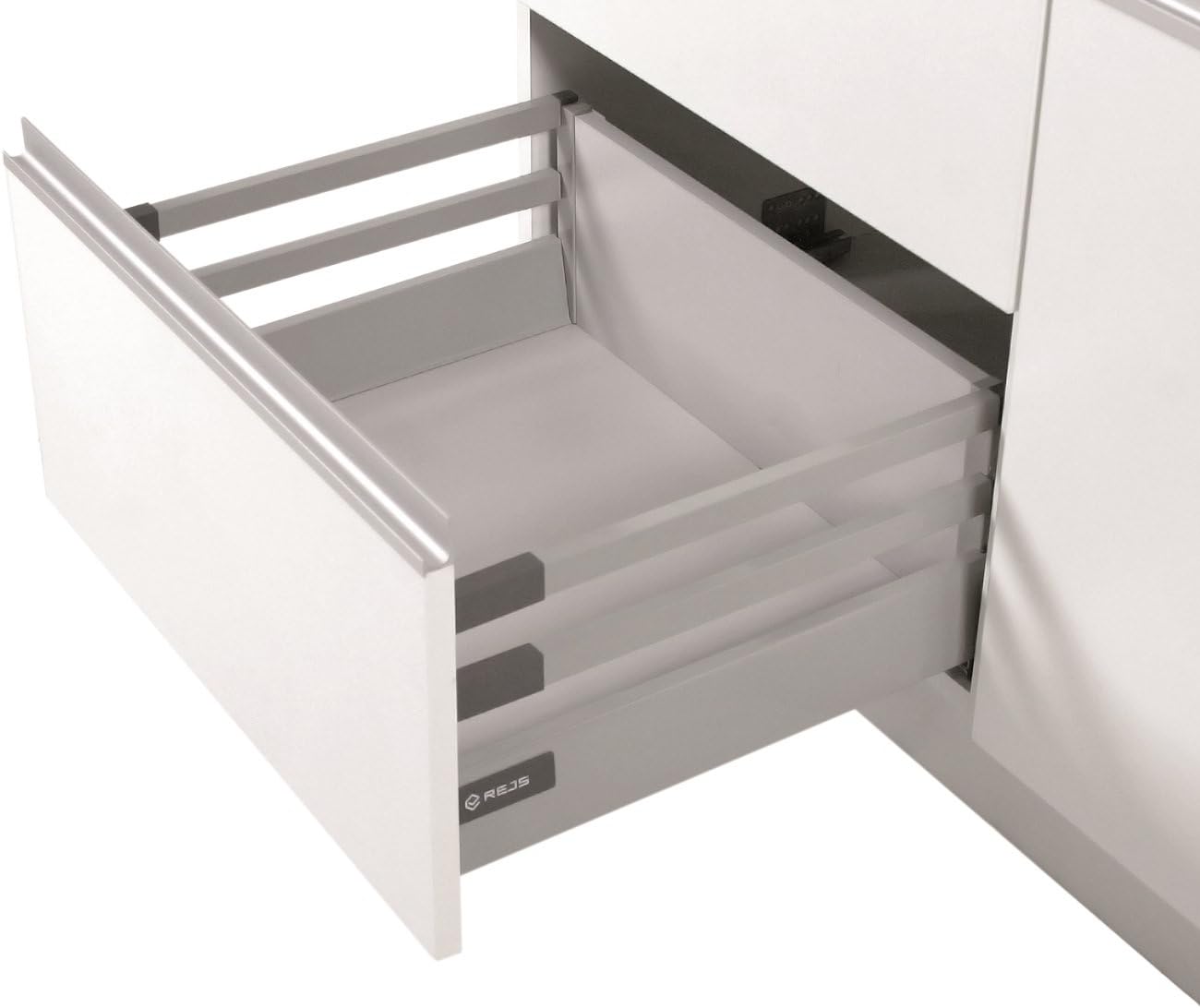 Push Open Kitchen Drawer Runners System L 450 Comfort Box by Rejs Rectangular top Rail (H