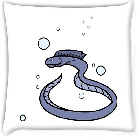Snoogg Eel Fish Vector Cartoon Illustration Home Decor Throw Sofa Car Cushion Cover Pillow Case 24 X 24 Inch Amazon Co Uk Kitchen Home