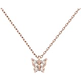 PAVOI 14K Gold Plated Dainty Pendant Necklace | Heart, Dot, Halo, Butterfly Pendant | Layering Necklaces | Gold Necklaces for