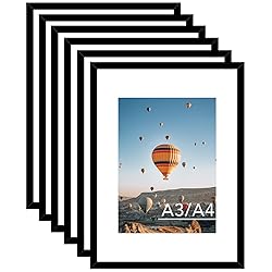 JCJMY 11.7x16.5 A3 Picture Frame Set of 6 Black