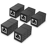 UGREEN Cat7 Cat6 Cat5 RJ45 8P8C 5 Pack Network Keystone Jack In-Line Coupler Female to Female (5Pack,Black)