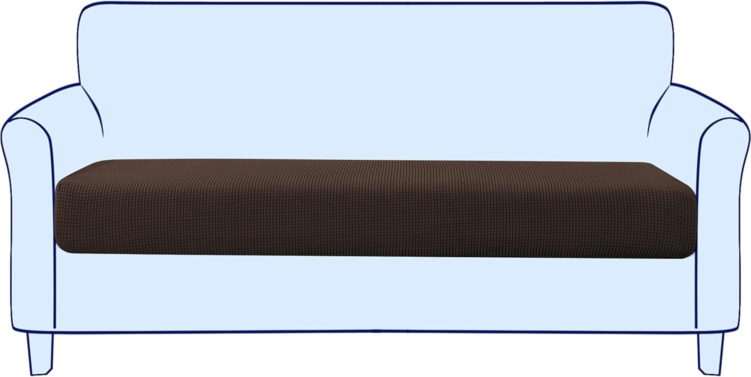 Slipcovers - subrtex Couch Slipcover RV Seater Slip Covers Loveseat Stretch Durable Sofa Spandex Elastic Furniture Protector for Settee Seat for Replacement in Livingroom, Large, Chocolate