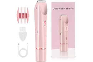 Tangting phoenix 2-in-1 Electric Shaver & Bikini Trimmer for Women - Painless Hair Removal for Body, Face & Bikini, Hypoallergenic, IPX7 Waterproof, Cordless Wet/Dry for Shower & Travel (Pink)